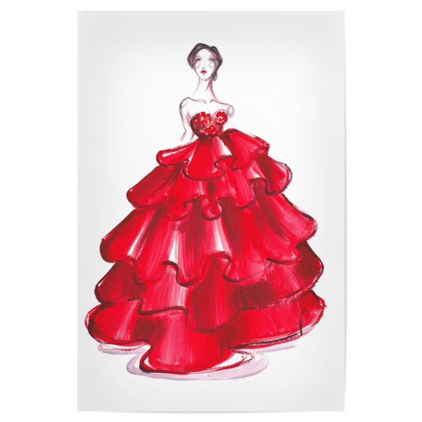 Poster "Red gown 2" artboxONE - Fashion