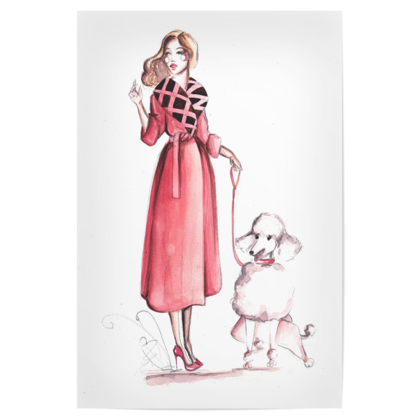 Poster "Girl with Poodle" artboxONE - Fashion