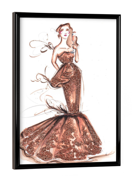 Poster mit schwarzem Rahmen "Champagne please" artboxONE - Fashion