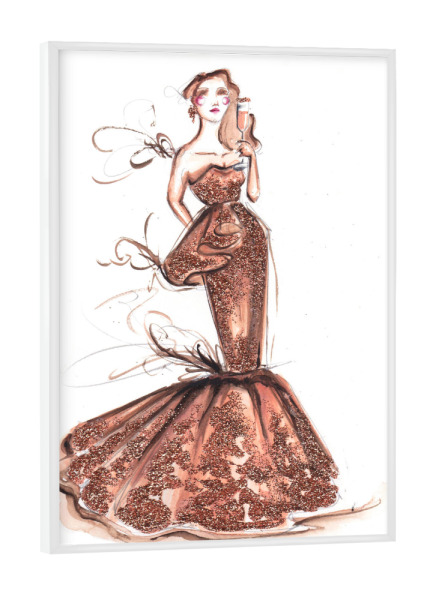 Poster mit weißem Rahmen "Champagne please" artboxONE - Fashion