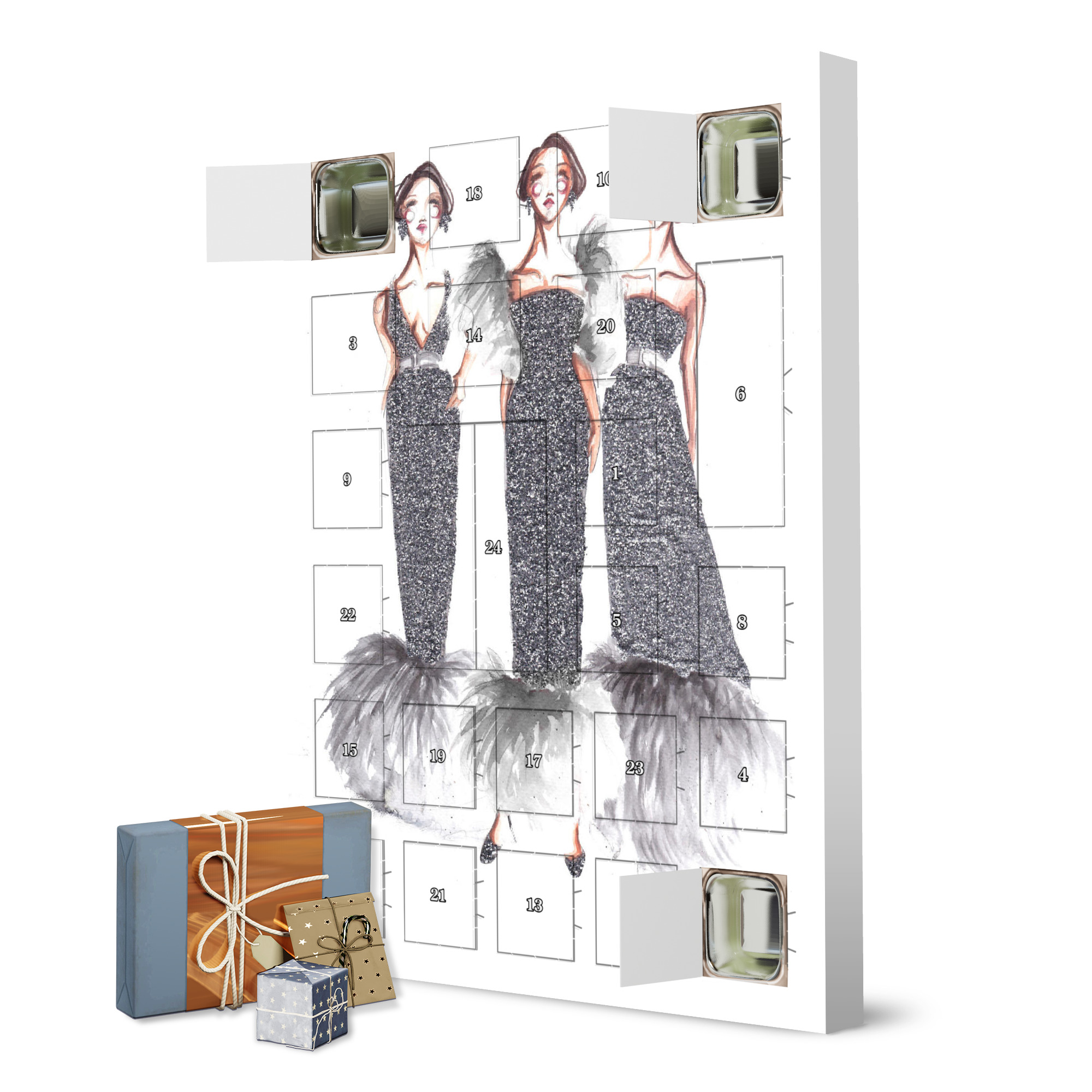 Adventskalender zum Selbstbefüllen Silver dresses artboxONE Adventskalender Fashion