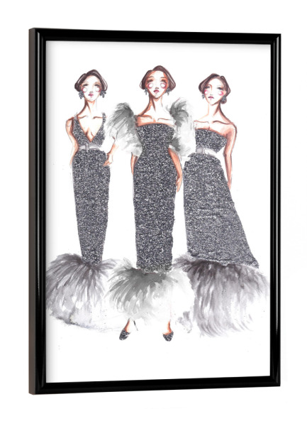 Poster mit schwarzem Rahmen "Silver dresses" artboxONE - Fashion