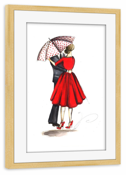 Poster mit Rahmen kiefer "Valentine's Day" artboxONE - Liebe,Fashion