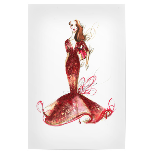 Poster "Red gown" artboxONE - Fashion