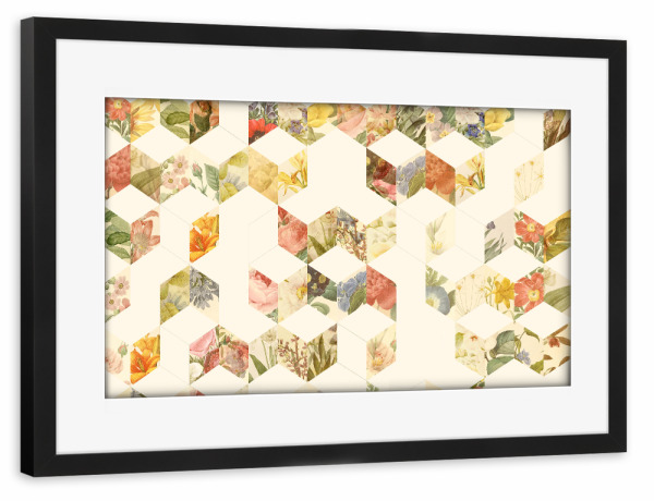 Poster mit Rahmen schwarz "Keziah - Flowers" artboxONE - Floral,Geometrie