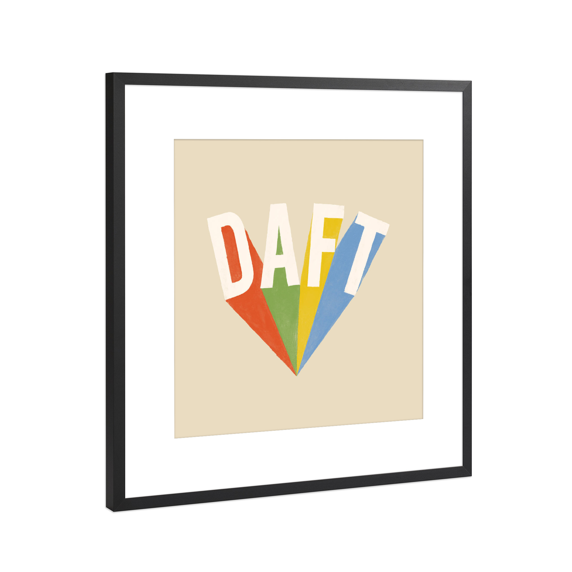 Poster mit Rahmen Schwarz (Metallic) "Daft 2" artboxONE - Typografie,Schwarzweiß,Musik