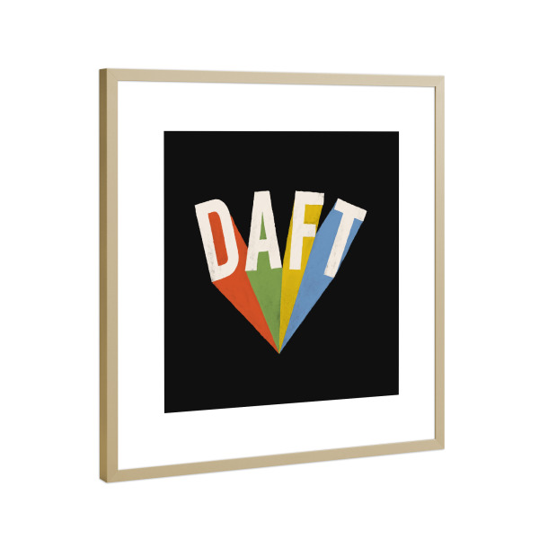 Poster mit Rahmen Gold "Daft" artboxONE - Typografie,Schwarzweiß,Musik