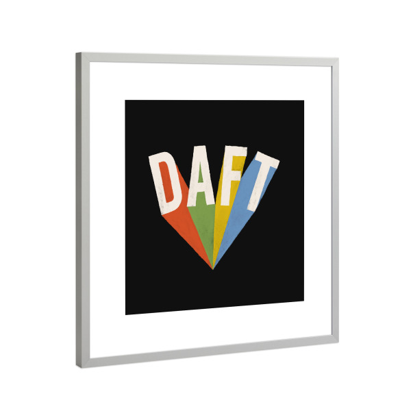 Poster mit Rahmen Silber "Daft" artboxONE - Typografie,Schwarzweiß,Musik
