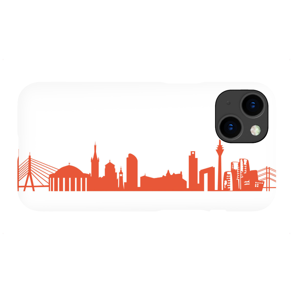 iPhone "DÜSSELDORF 03 Monochrom Tangerine" Premium-Case Handyhülle artboxONE