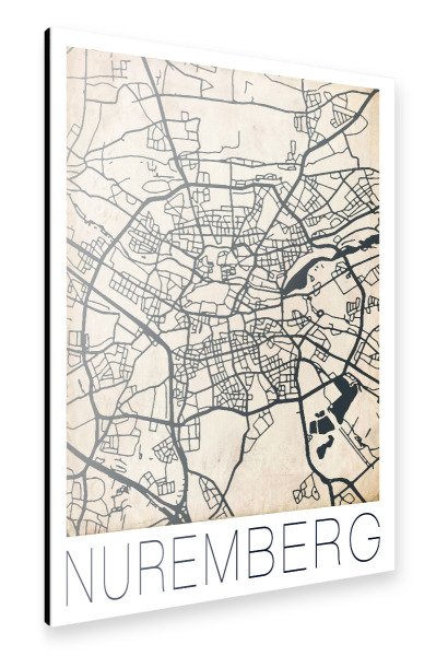 Alu-Dibond "Nuremberg Germany Map" 30x20 cm artboxONE