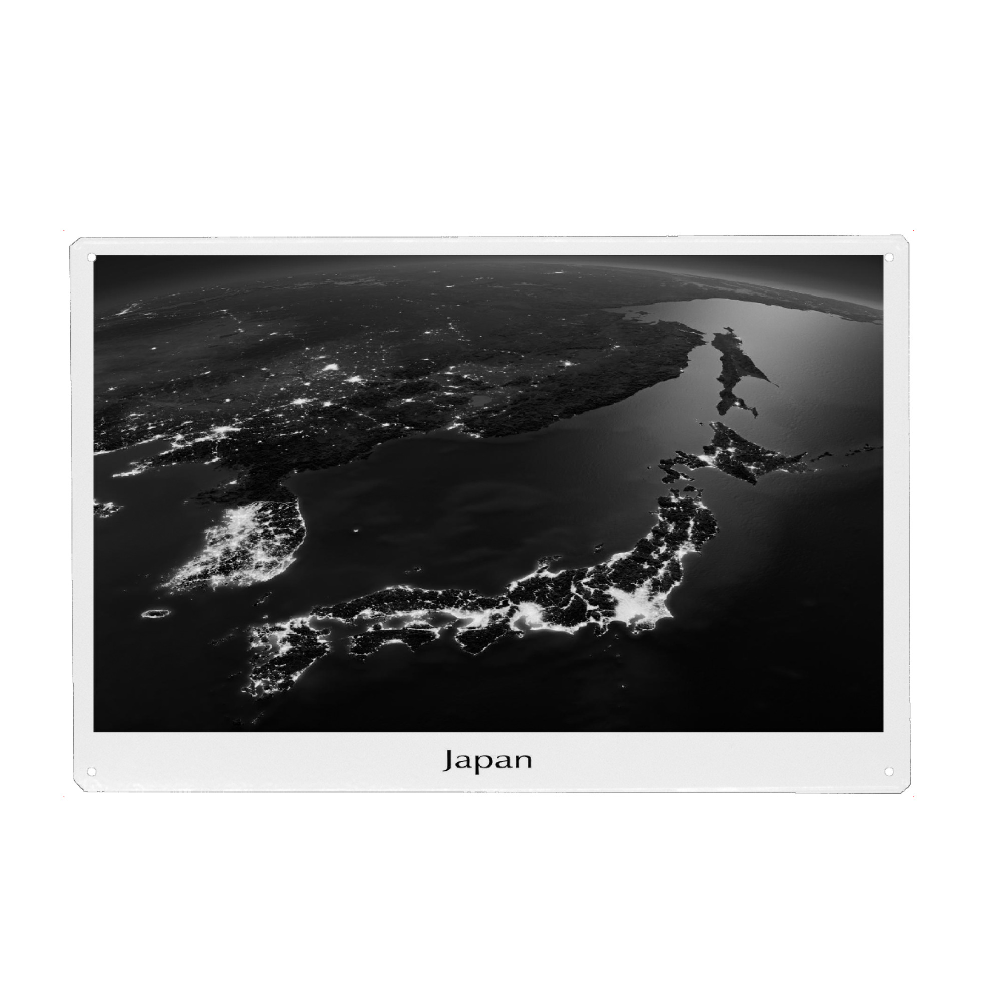 Metall Poster "Japan Photograph Night View" artboxONE - Städte,Reise,Schwarzweiß,Reise / Asien