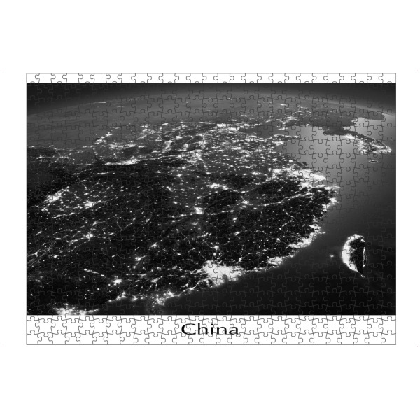 artboxONE Puzzle "China Photograph Night View 2" artboxONE - Städte,Reise,Schwarzweiß,Reise / Länder