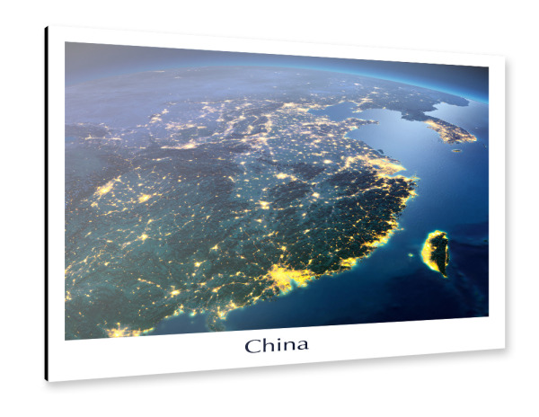 Alu-Dibond "China Photograph Night View" 30x20 cm artboxONE
