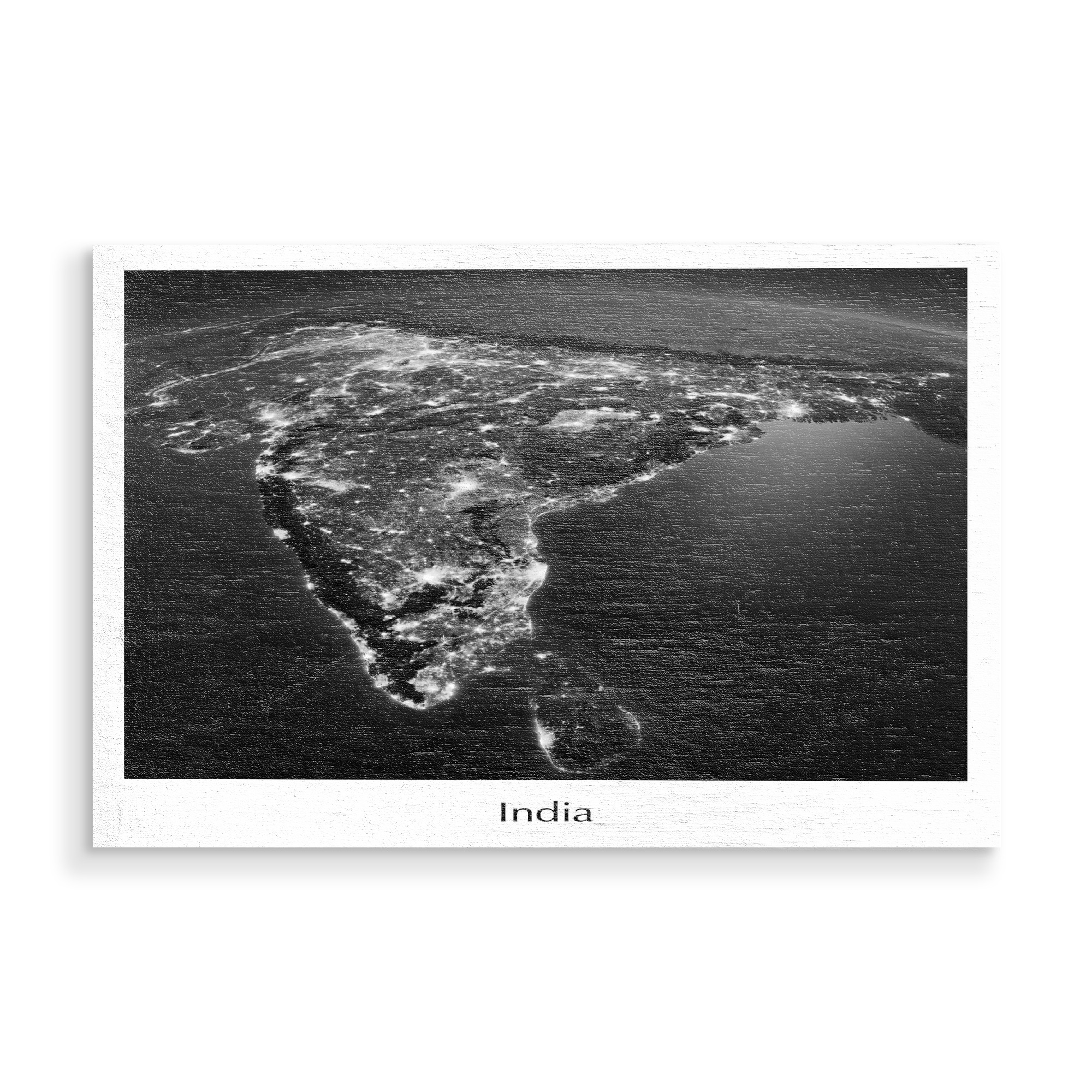 Holzbild "India Photograph Night View Black and White" artboxONE - Städte,Reise,Schwarzweiß,Reise / Länder