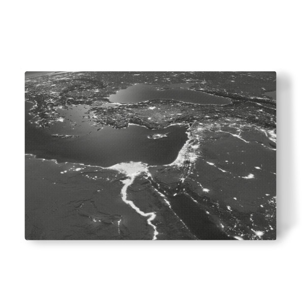 Leinwandbild "Middle East Photograph Night View Black and White" artboxONE - Städte,Reise,Reise / Länder