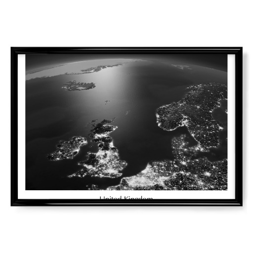 United Kingdom England Photograph Night View Black and White