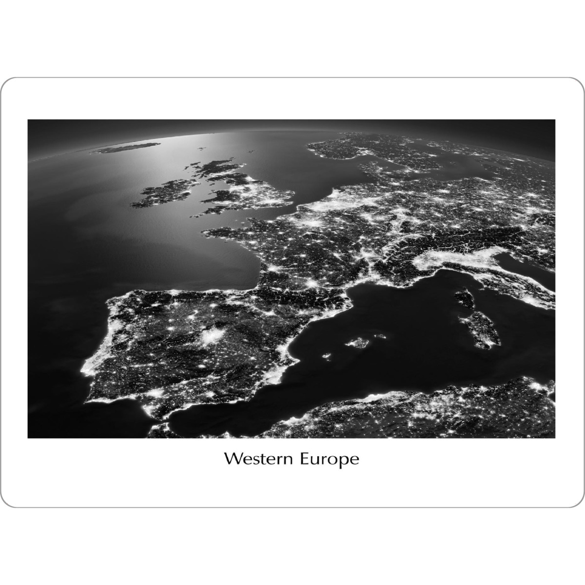 Tischset "Western Europe Photograph Night View Black and White" artboxONE - Städte,Reise,Schwarzweiß,Reise / Länder