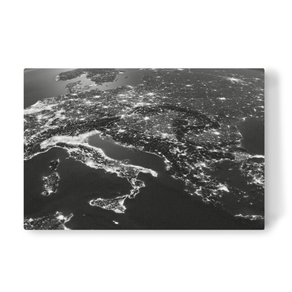 Leinwandbild "Southern Europe Photograph Night View Black and White" artboxONE - Städte,Reise,Schwarzweiß,Reise / Länder