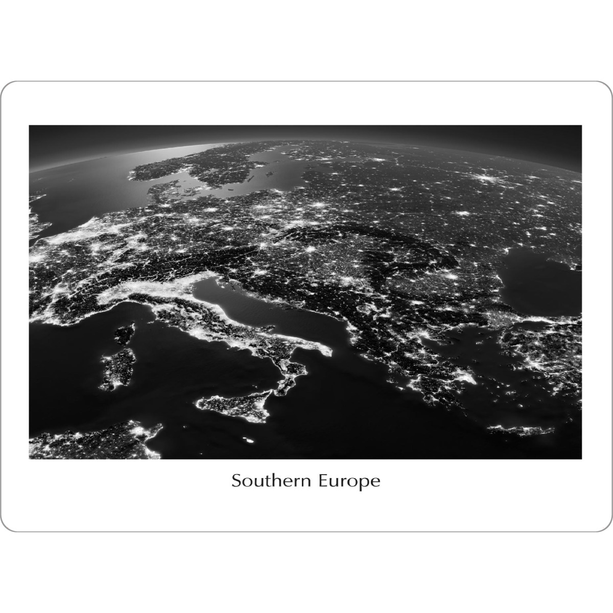 Tischset "Southern Europe Photograph Night View Black and White" artboxONE - Städte,Reise,Schwarzweiß,Reise / Länder