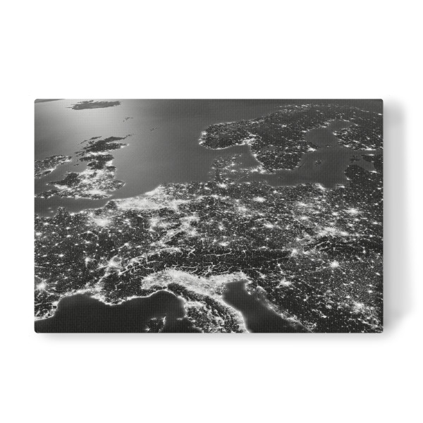 Leinwandbild "Central Europe Photograph Night View Black and White" artboxONE - Städte,Reise,Schwarzweiß,Reise / Länder