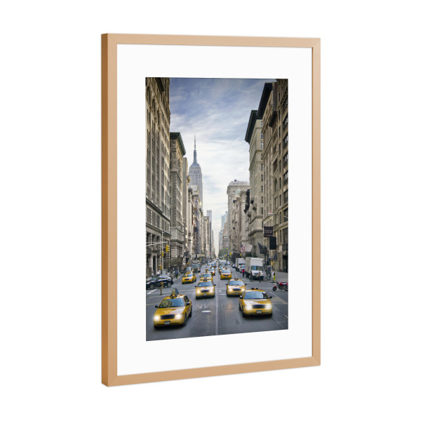 Poster mit Rahmen Kupfer "NEW YORK CITY 5th Avenue Straßenszene" artboxONE - Städte / New York,Reise,Architektur,Automobile,Reise / Länder