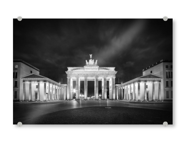 Acrylglasbild "BERLIN Brandenburger Tor | Monochrom" artboxONE - Städte / Berlin,Reise,Schwarzweiß,Architektur