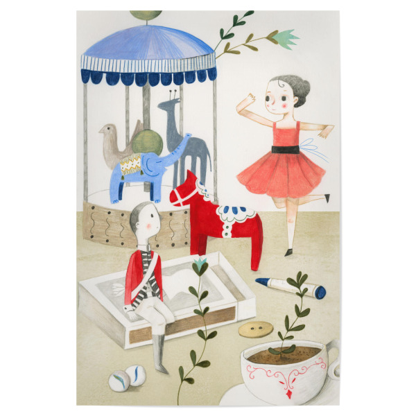 Poster 30x20 cm "Die Ballerina und der Zinnsoldat" artboxONE - Für Kinder,Menschen,Liebe