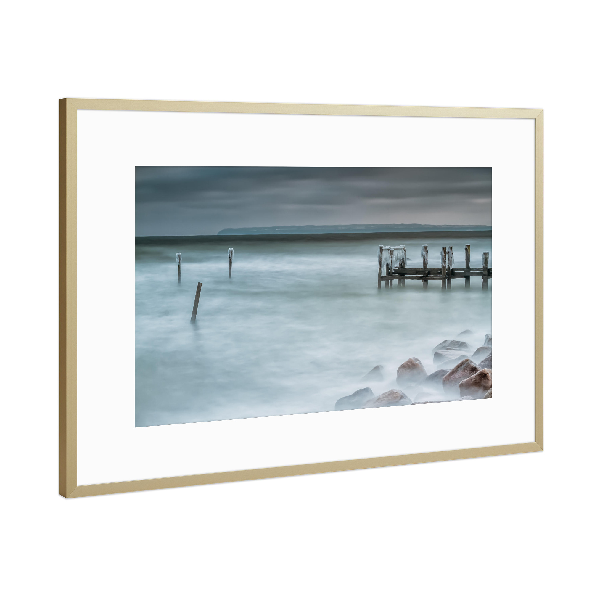 Poster mit Rahmen Gold "Rügen 3" artboxONE - Natur,Reise / Strand und Meer