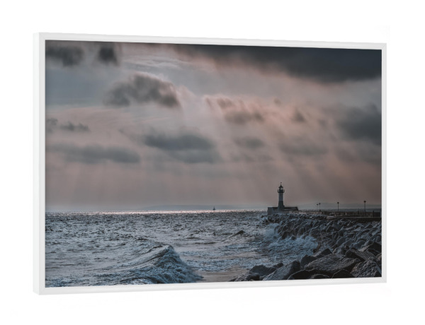Poster mit weißem Rahmen "Molenfeuer Sassnitz" artboxONE - Natur,Reise / Strand und Meer