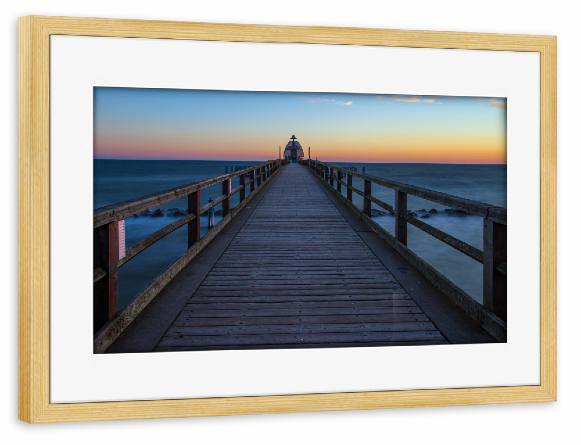 Poster mit Rahmen kiefer "Seebrücke Sellin 2" artboxONE - Natur,Architektur