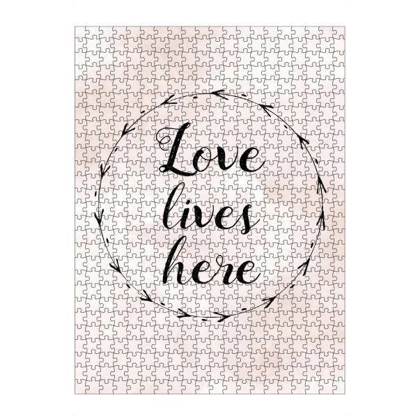 Puzzle Ravensburger "Love lives here" artboxONE - Typografie,Liebe