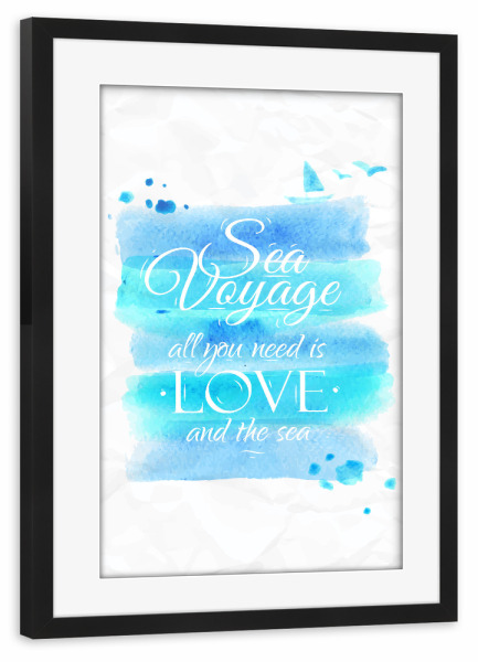 Poster mit Rahmen schwarz "Seereise" artboxONE - Typografie,Natur,Reise / Strand und Meer