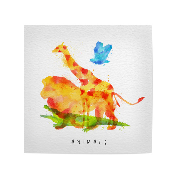 Poster 20x20 cm "Animals II" artboxONE - Natur,Für Kinder,Tiere,Comic