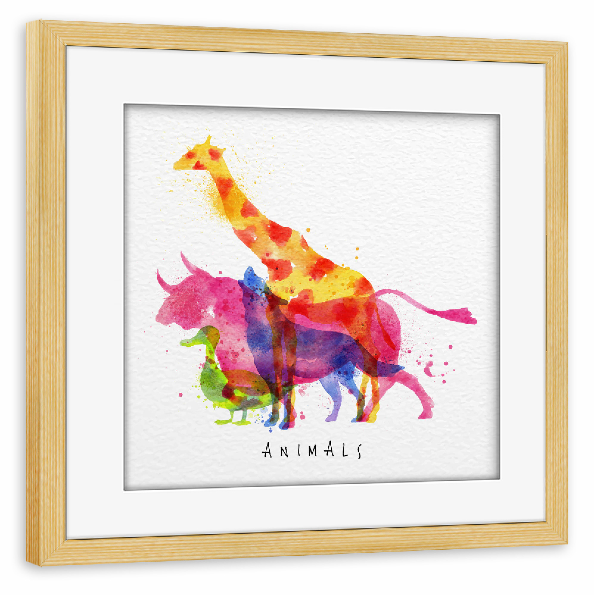 Poster mit Rahmen kiefer "Animals III" artboxONE - Natur,Für Kinder,Tiere,Comic