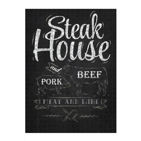 Puzzle Ravensburger "Steakhouse I" artboxONE - Essen & Trinken,Schwarzweiß