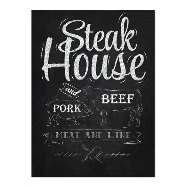 Puzzle Ravensburger "Steakhouse I" artboxONE - Essen & Trinken,Schwarzweiß