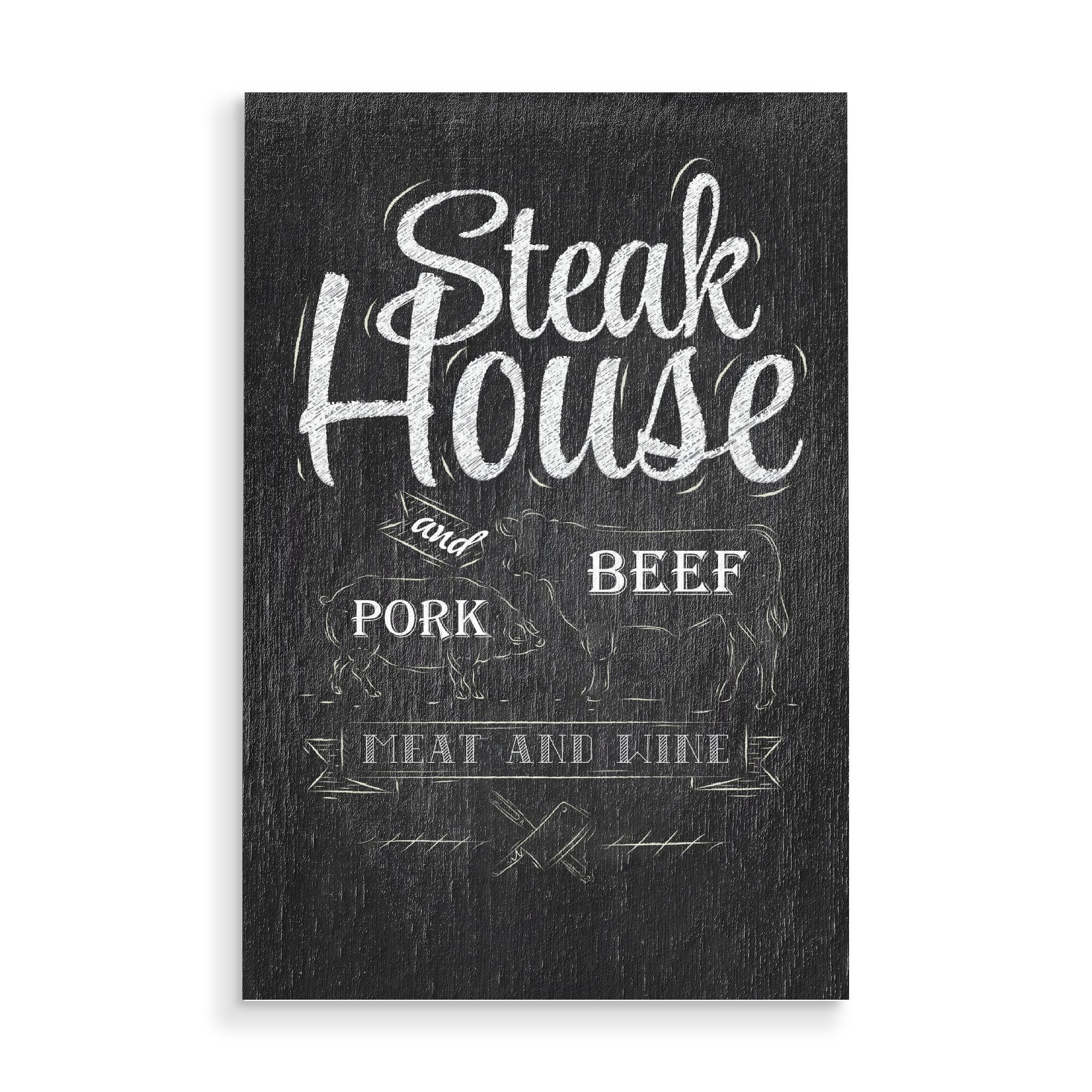 Holzbild "Steakhouse I" artboxONE - Essen & Trinken,Schwarzweiß