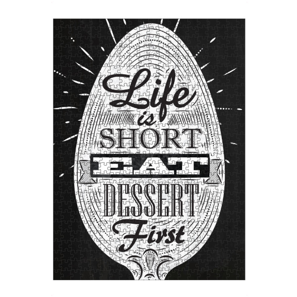 Puzzle Ravensburger "Life Is Short - Eat Dessert First I" artboxONE - Essen & Trinken,Schwarzweiß