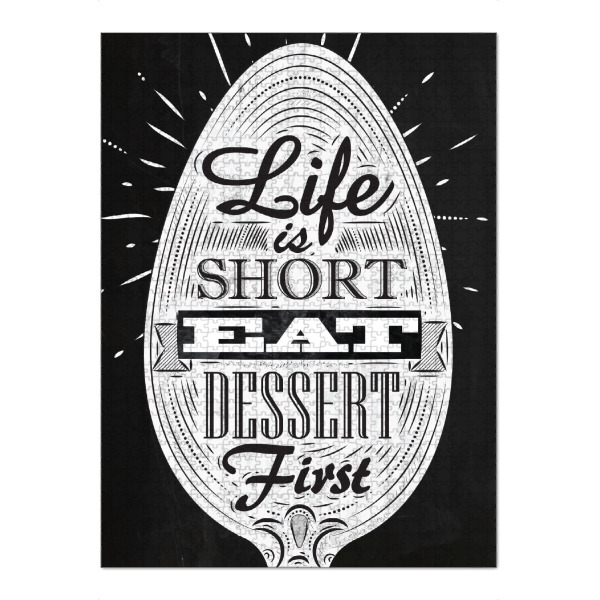 Puzzle Ravensburger "Life Is Short - Eat Dessert First I" artboxONE - Essen & Trinken,Schwarzweiß