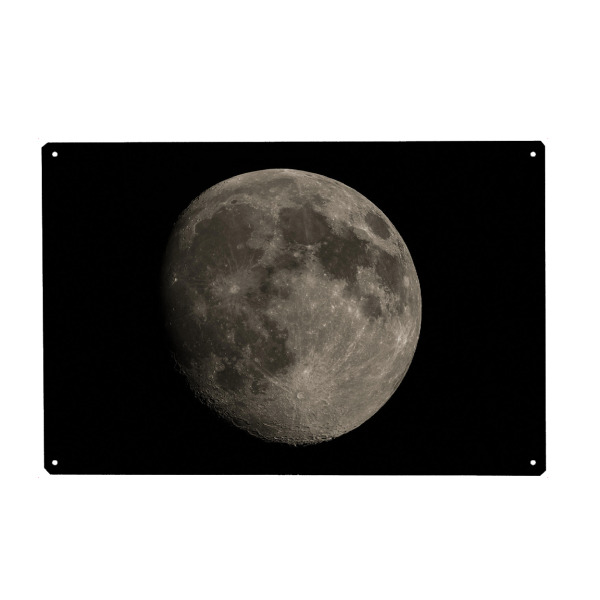 Metall Poster "Mond 2" artboxONE - Natur - Mond,Luna,Erdmond,Astronomie,Universum,Weltall,Weltraum - Blechschild