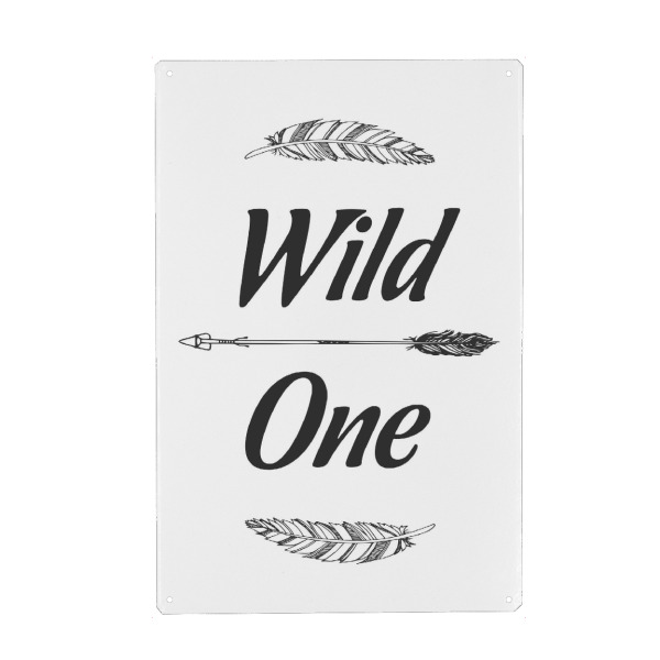 Metall Poster "Wild One" artboxONE - Typografie,Für Kinder,Schwarzweiß
