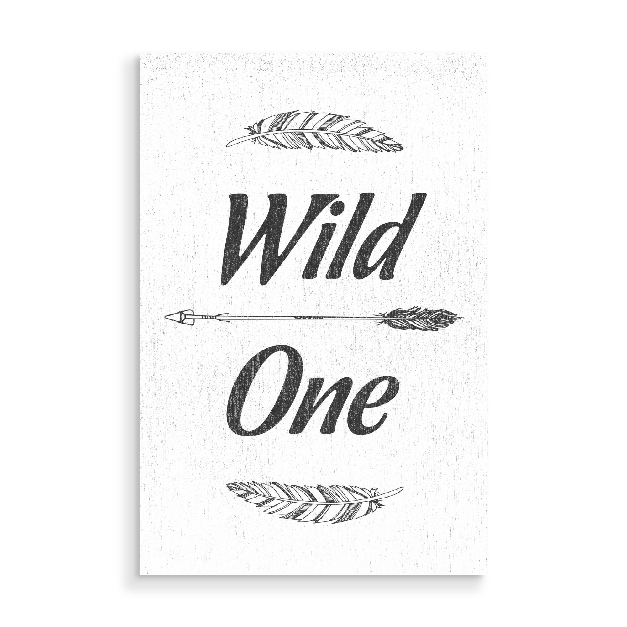 Holzbild "Wild One" artboxONE - Typografie,Für Kinder,Schwarzweiß