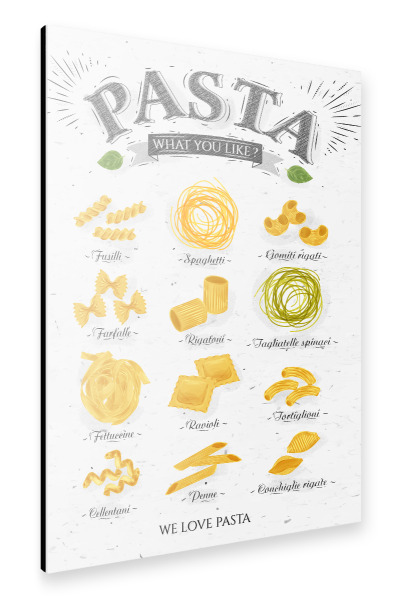 Alu-Dibond "We Love Pasta II" 30x20 cm artboxONE
