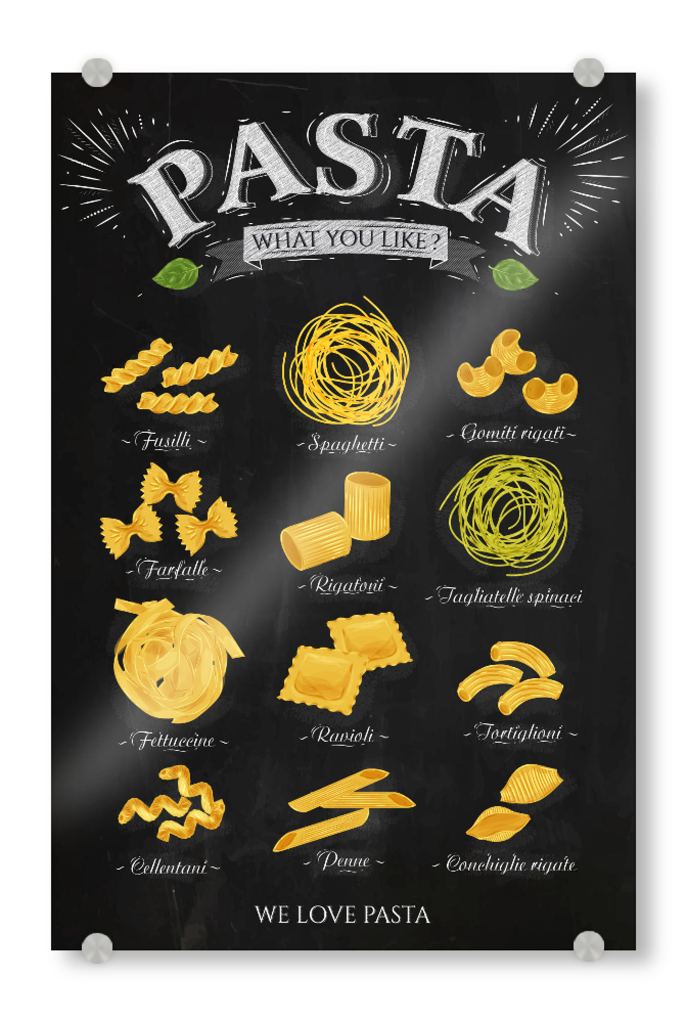 Acrylglasbild "We Love Pasta III" artboxONE - Essen & Trinken
