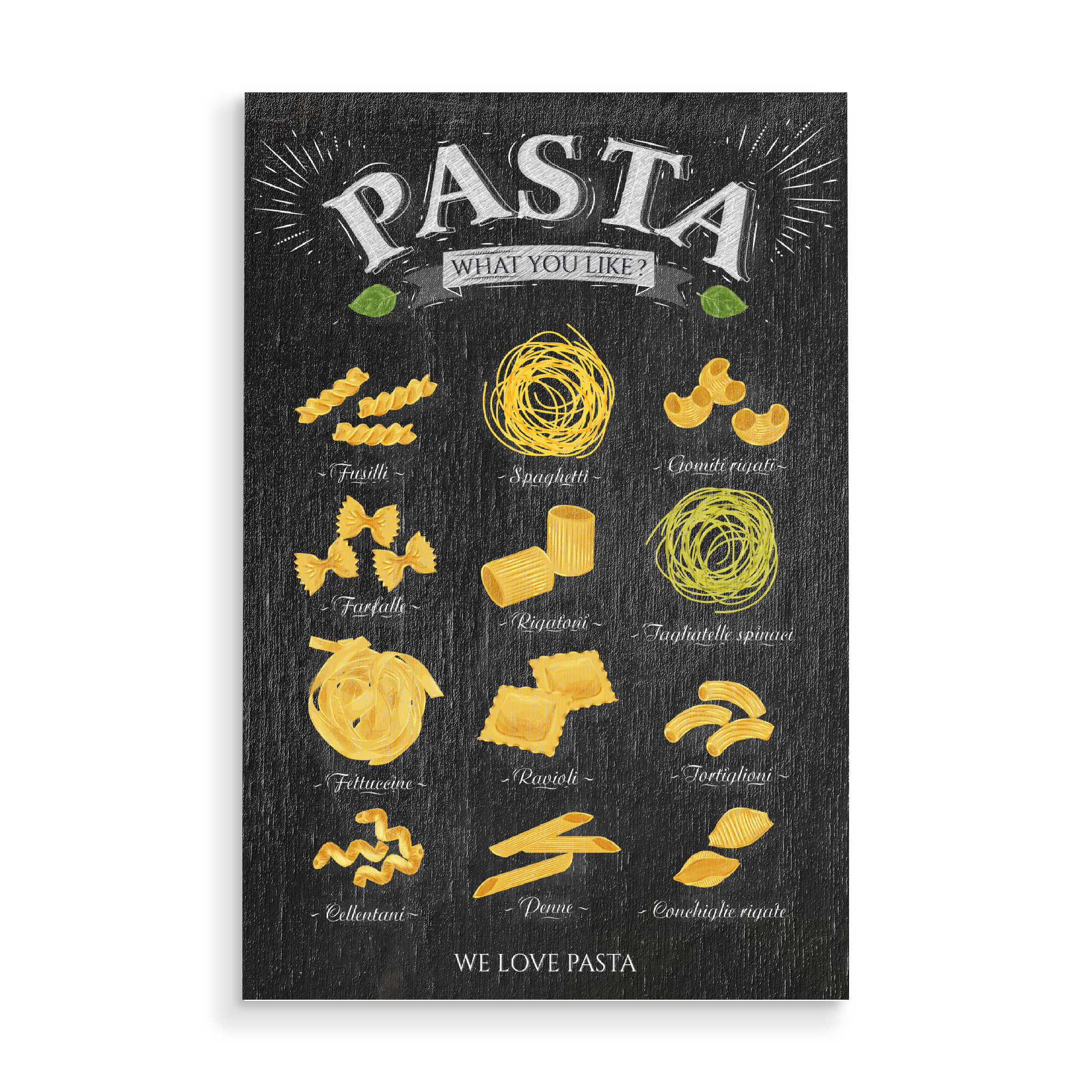 Holzbild "We Love Pasta III" artboxONE - Essen & Trinken