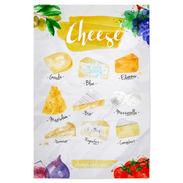 Poster "Cheese - Always delicious II" artboxONE - Essen & Trinken