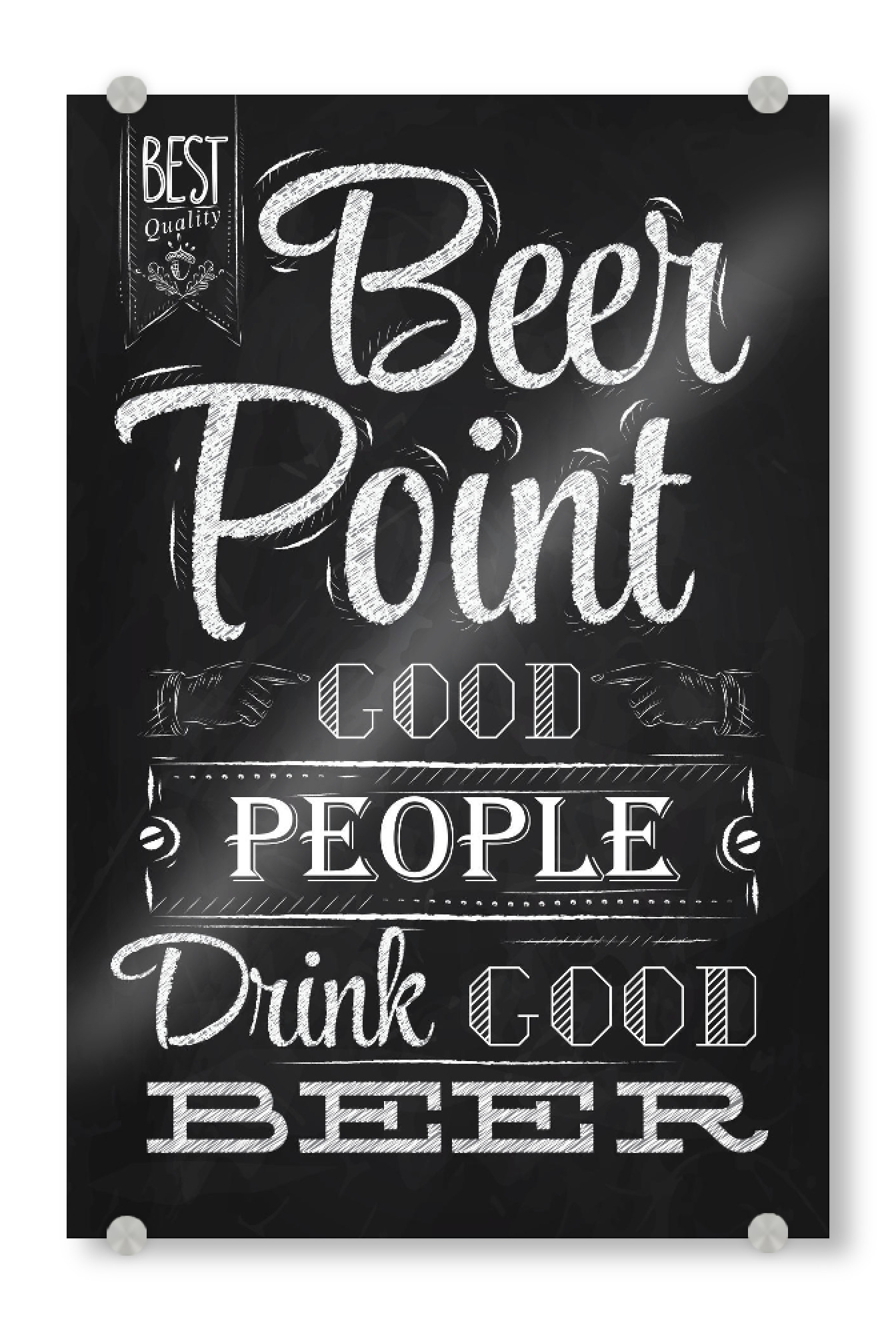 Acrylglasbild "Drink Good Beer II" artboxONE - Essen & Trinken,Schwarzweiß