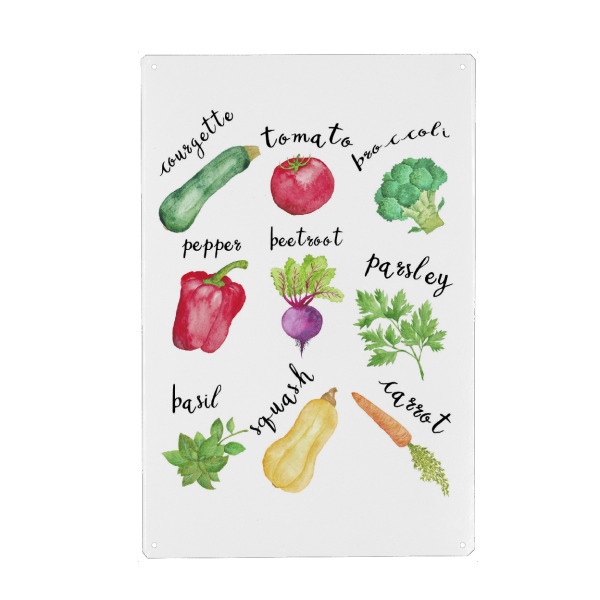 Metall Poster "Watercolor Vegetable" artboxONE - Essen & Trinken