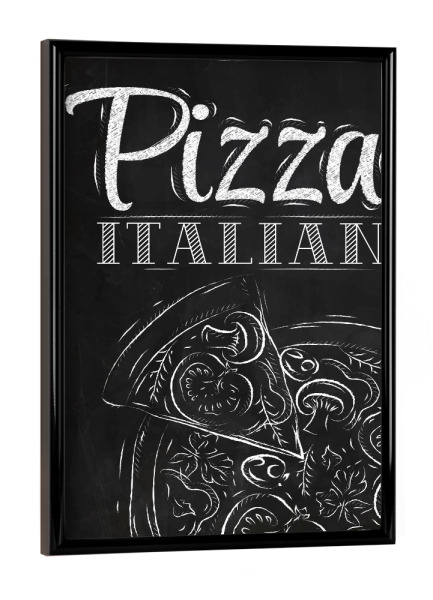 Poster mit schwarzem Rahmen "Pizza Italian" artboxONE - Essen & Trinken,Schwarzweiß