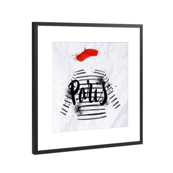 Poster mit Rahmen Schwarz (Metallic) "Paris Fashion" artboxONE - Schwarzweiß,Fashion